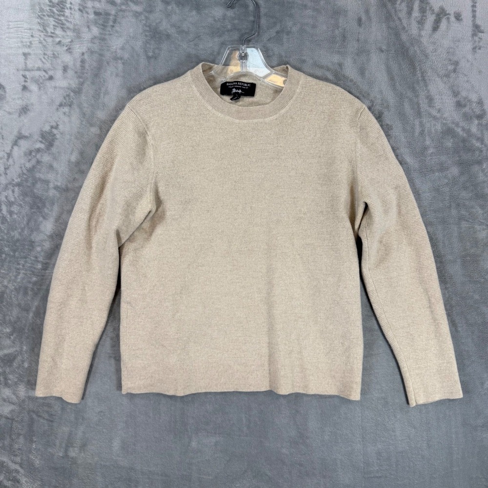 Banana Republic Baruffa Italian Merino Wool Sweater Women's XS Beige (Tag Sz L)